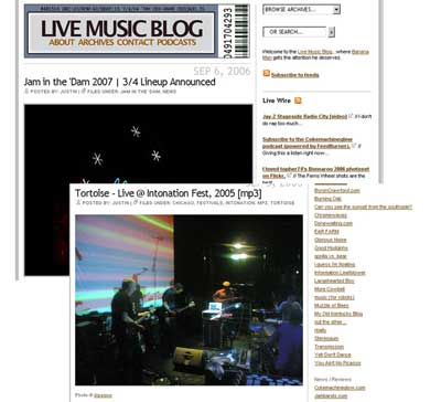 livemusicblog.com บล็อกที่ทำให้เราได้รู้จักวง indie แปลกโดยผ่าน movie clip