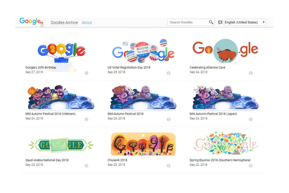 Google Doodle Archive