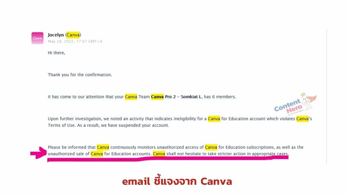 จดหมาย email จาก Canva